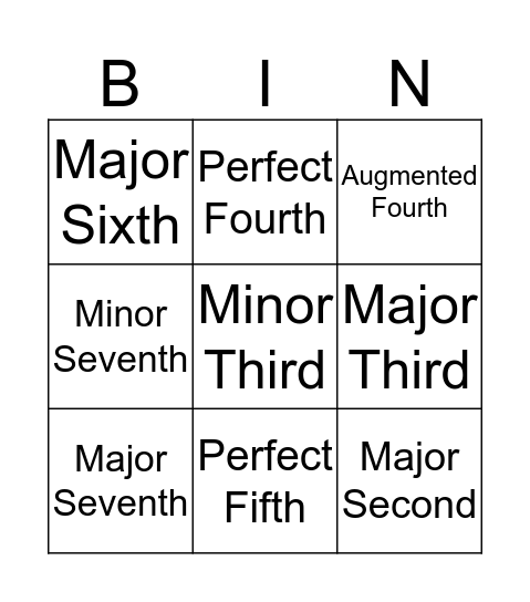 Chromatic Intervals Bingo Card