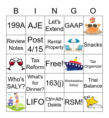 Busy Season Bingo Card