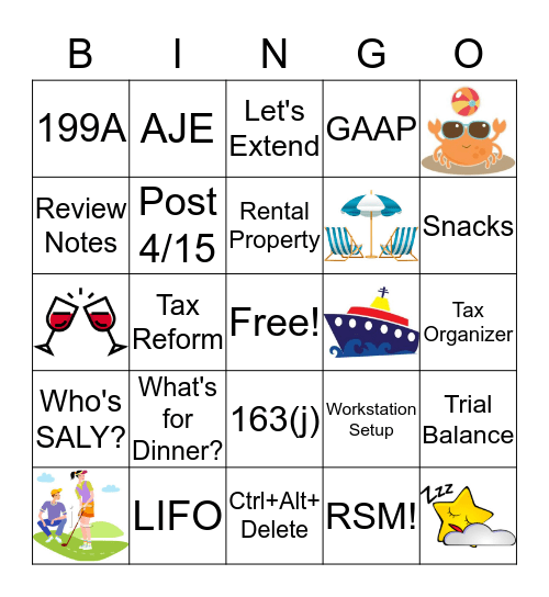 Busy Season Bingo Card