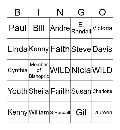 TESTIMONY BINGO! Bingo Card