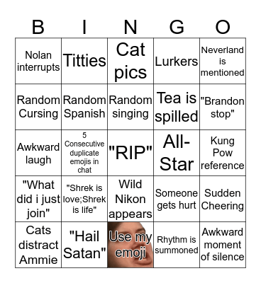 SEES Drunken Saturday Bingo Card