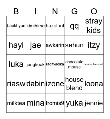 HAON Bingo Card