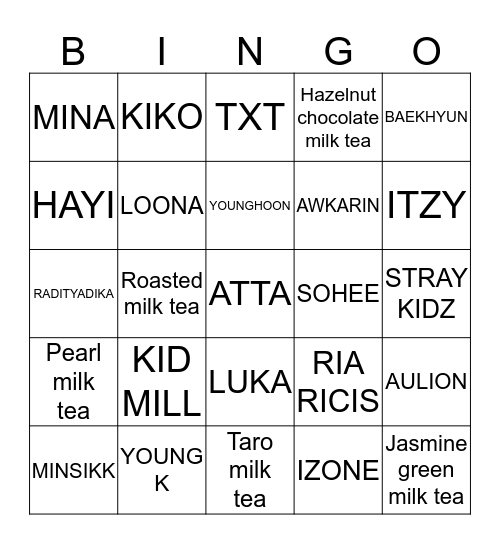 Bingo Ggukie Bingo Card