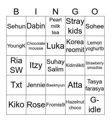 Jane Bingo Card
