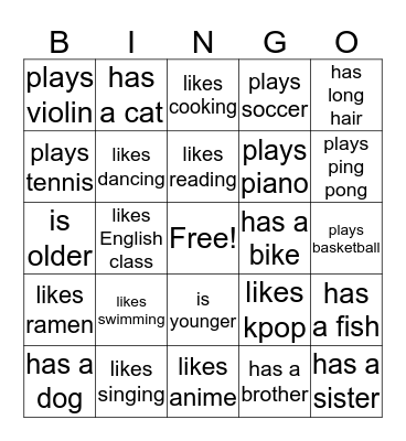 Find Someone Who... Bingo Card