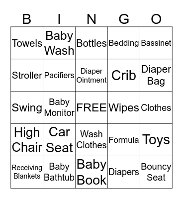 Baby Bingo Card