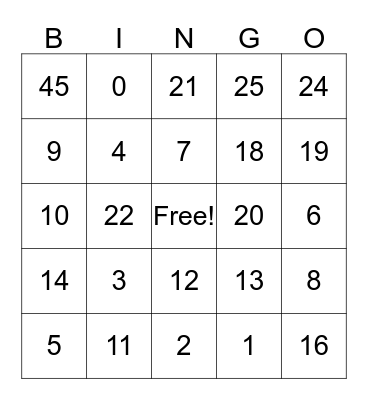 ST. NICHOLAS Bingo Card