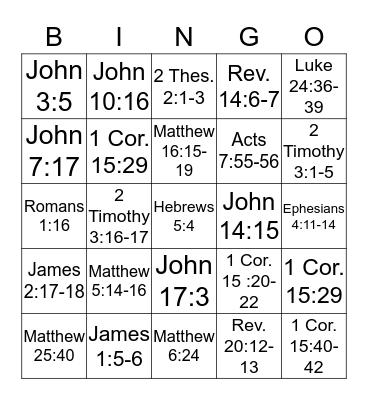 New Testament BINGO! Bingo Card