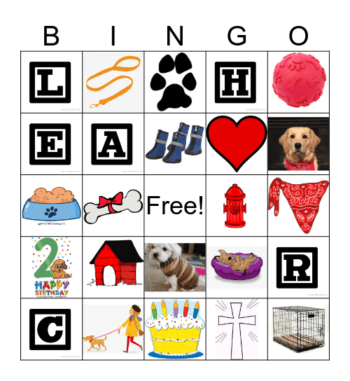 Puppy Bingo Card