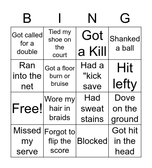 Today I... Bingo Card