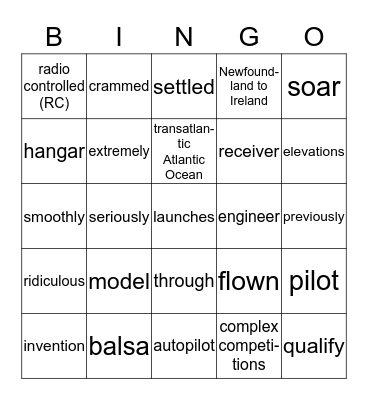 Little Plane, Huge Dream Bingo Card
