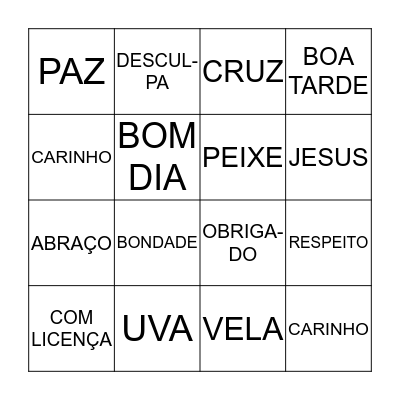 Páscoa e Palavras Mágicas Bingo Card