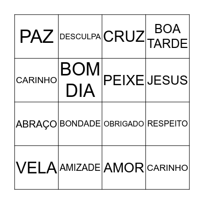Páscoa e Palavras Mágicas Bingo Card