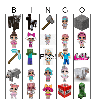 LOL & Minecraft BINGO! Bingo Card