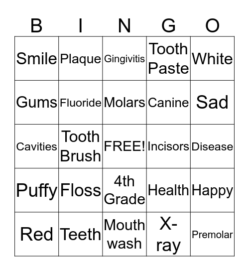FLOSSING Bingo Card