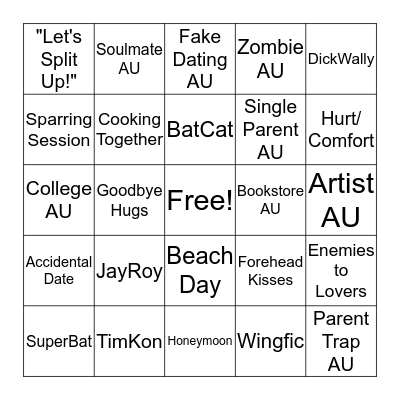 DC Bingo 2019 Bingo Card