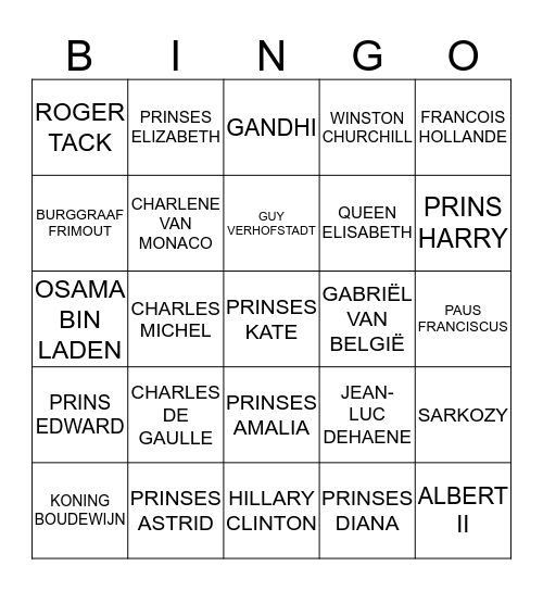 Bingo Royal Bingo Card