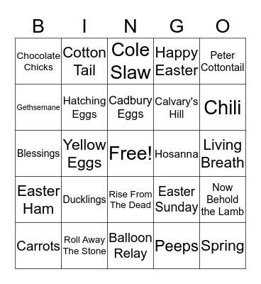 EASTER Bingo Card