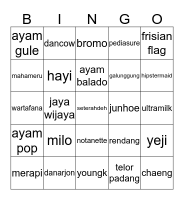 HYEJIERs Bingo Card