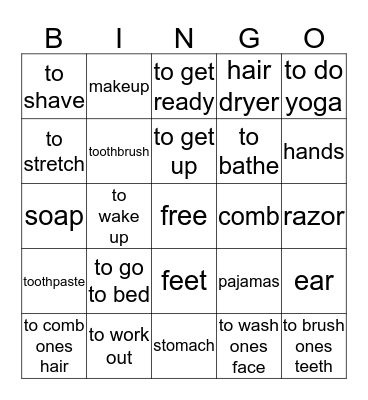 spanish  Bingo Card