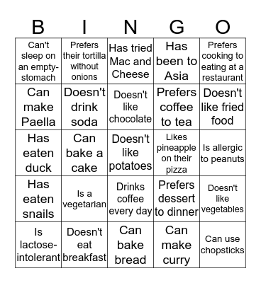 Find Someone Who Bingo Card
