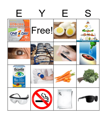 Women's Eye Health Bingo Card