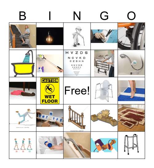Fall Prevention  Bingo Card