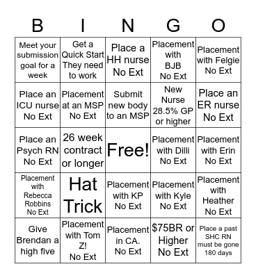 T74 Bingo Card