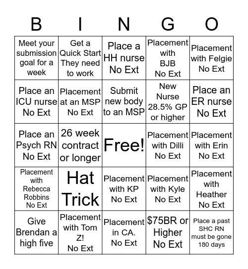 T74 Bingo Card