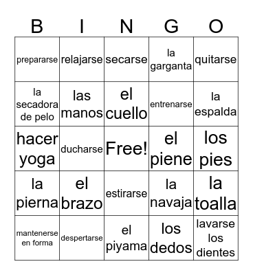 Daily Routine Bingo Card