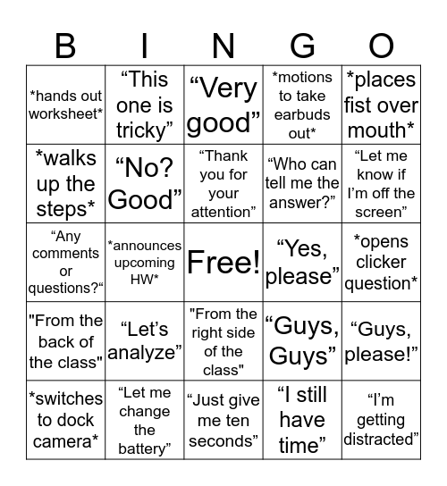 Beltar Bingo Card