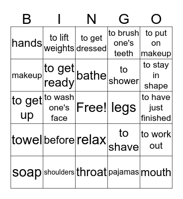 Spanish Bingo Card