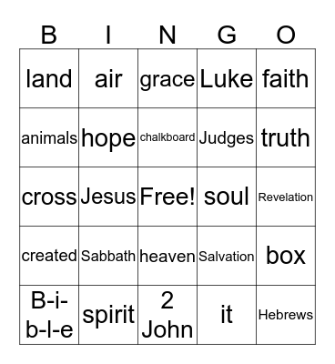 B-i-b-l-e now that's the book for me Bingo Card