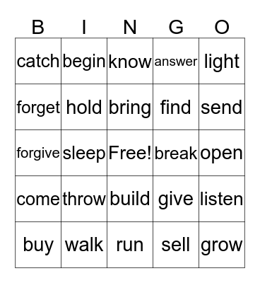 SPRING O Bingo Card