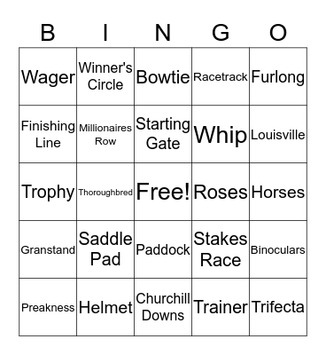 Derby Bingo Card