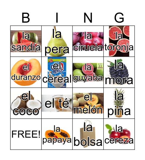 En el Supermercado Bingo Card