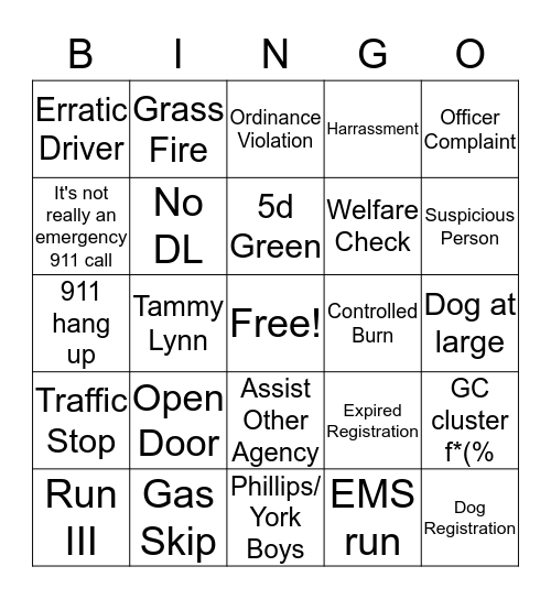 Oakley PD BINGO Card