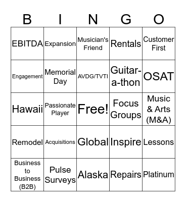 Town Hall Bingo  Bingo Card