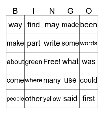 Quarter 4 Bingo Card