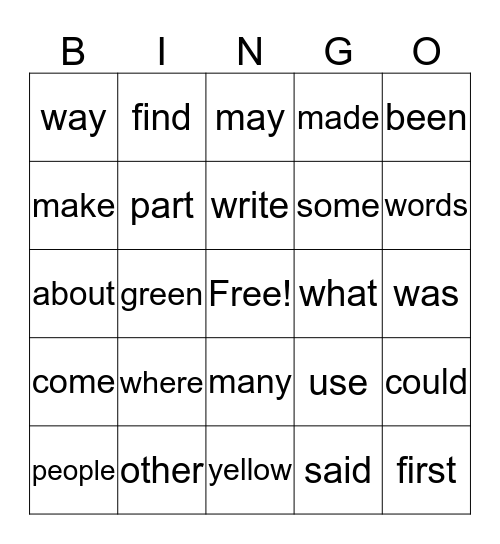 Quarter 4 Bingo Card