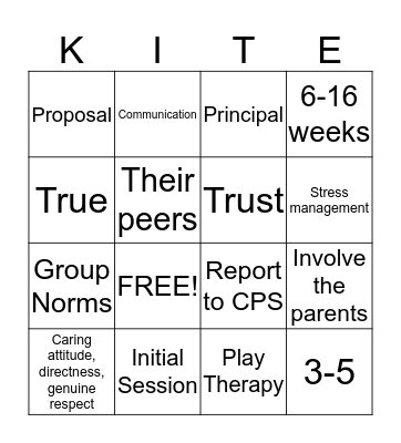 Kites Bingo Game Bingo Card