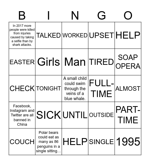 100! Bingo Card