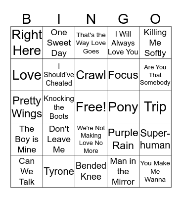 R&Bingo Round 1 Bingo Card