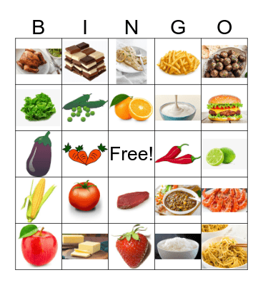 Food Bingo Card