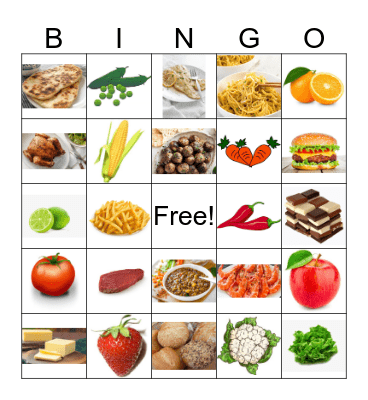 Food Bingo Card