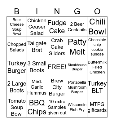 Server BINGO Card