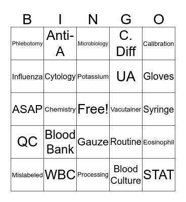 Lab Week Bingo Card