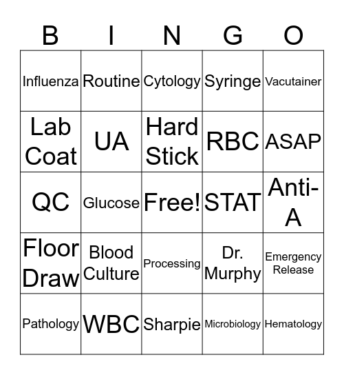 Lab Week Bingo Card