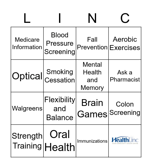 HealthLinc-o Bingo Card