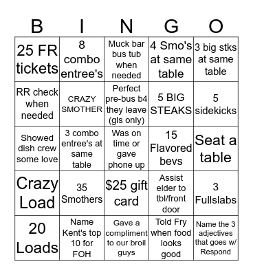 Sippin' Saturday Bingo Card